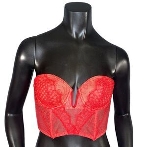 Victoria's Secret Corset Strapless Coral Sans Bralette Women's Size 34C